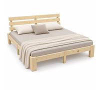 Relaxdays Letto in legno massello 140x200 cm
