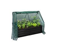 Relaxdays Letto rialzato con Serra per Fiori, Piante e ortaggi, 92x125x95 cm, Nero