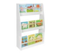 Libreria Relaxdays, 3 Ripiani Aperti, libreria per Bambini, HxLxP: 90 x 60 x 20 cm, scaffale Giocattoli, Bianco/Naturale