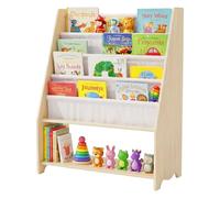 Relaxdays Libreria bambini 4 tasche in stoffa