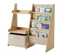 Relaxdays Libreria bambini, tasche in stoffa e box