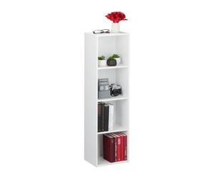 Relaxdays Libreria bianca con 4 ripiani