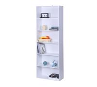 Relaxdays Libreria con 6 Ripiani Regolabili, Dimensioni 178,5x60x24 cm, Bianco