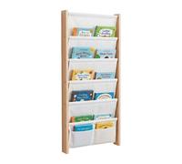 Relaxdays Libreria da parete per bimbi con tasche
