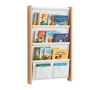 Relaxdays Libreria da parete per bimbi con tasche