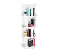 Libreria girevole Porta CD/DVD Mobile salvaspazio 12 scomparti MDF 12 ripiani