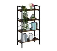Relaxdays Scaffale Libreria a 4 Ripiani, HLP: 122x60x32 cm, Scaffalatura Aperta, Mobile Stile Industriale, Marrone Nero