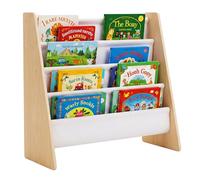 Relaxdays libreria per bambini, A x L x P: 60 x 63 x 39 cm, bianco/naturale