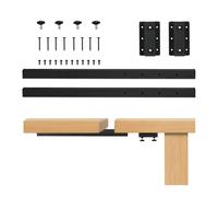 Relaxdays Listelli per Prolunga per Piano Tavolo, Estensione 60 cm a 2 Bracci, Supporto 80 kg, Regolabile, Acciaio, Nero, 100%