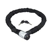 Relaxdays, Lucchetto a Catena per Bicicletta o Moto, 2 Chiavi, Antifurto, Resistente Unisex Adulto, Nero, 100 cm