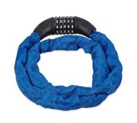relaxdays Lucchetto a Combinazione per Bicicletta, Codice a 5 Cifre, in Acciaio, 120 cm di Lunghezza, Blu