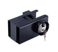 Relaxdays Lucchetto Antifurto Rimorchio, Serratura per Ganci e Attacchi Comuni, Protezione Sicurezza Carrello Auto, Nero, Acciaio, 11 x 16 x 21,5 cm
