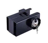 Relaxdays Lucchetto Antifurto Rimorchio, Serratura per Ganci e Attacchi Comuni, Protezione Sicurezza Carrello Auto, Nero, Acciaio, 11 x 16 x 21,5 cm