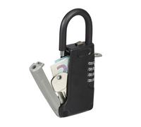 Relaxdays Lucchetto Portachiavi con Combinazione a 4 Cifre, Cassetta Cassaforte di Sicurezza Keysafe per Esterni, Nera