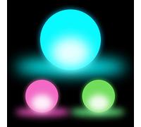 Relaxdays Luci a LED a Forma Sferica, Set da 3, Decorative, con Cambio di Colore, da Atmosfera, Senza Cavo, D: 7,5 cm, Bianche