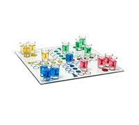 Relaxdays Ludo Gioco Alcolico, di Società, da Tavolo, Bere, Festa Adulti, Drink Game, 2 Dadi e 16 Bicchierini, Colorato