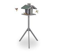 Mangiatoia uccelli supporto uccellini piedistallo esterno giardino casetta home