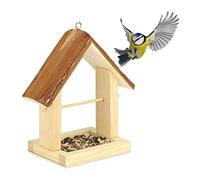 Mangiatoia uccelli decorativa legno open esterno giardino appendere corteccia