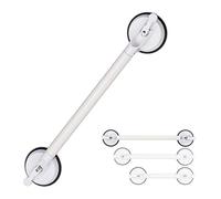 Relaxdays Maniglia da Doccia con Ventose, L 67-79,5 cm, 70 kg di capacità, Supporto per Vasca, Anziani & Bambini, Bianco