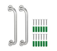 Relaxdays Maniglione per Il Bagno, Set da 2, Maniglia per Vasca e Doccia Ausilio Anziani e Disabili Fino 200 kg, Argento, Acciaio Inox, 6 x 40 x 8 cm