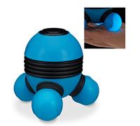 relaxdays Massaggiatore Elettrico a Vibrazione, Massaggiatore per Collo Portatile, LED, Plastica, Blu