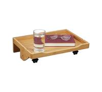 Relaxdays Mensola da Letto a Castello, Mini Comodino Sospeso da Agganciare, 9 x 36 x 25,5 cm, Ripiano in bambù, Naturale