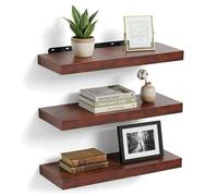 Relaxdays Mensola da Parete, Set da 3 Pezzi, Altezza 4 x 60 x 23 cm, Effetto Legno, Metallo, Assi da Parete per Soggiorno, corridoio, Cucina, Marrone/Nero