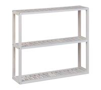 Relaxdays Mensola da Parete in Legno di Noce, con 3 Ripiani, HLP: 54x60x15 cm, Scaffale Portaspezie in Cucina, Bianco