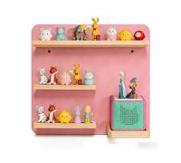 Relaxdays Mensola Magnetica per Toniebox, 27 Tonies, da Parete, Rosa, 29x39x15 cm