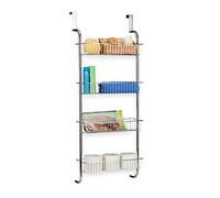 Relaxdays Mensole da Bagno Cromate, Scaffale da Doccia, Metallo, Organizer Cucina da Parete, HLP: 112x45x23 cm, Argento