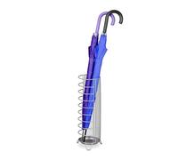 Relaxdays Metal Umbrella Stand Portaombrelli in Acciaio, Contenitore per Bastoni e Ombrelli, H x D: 44 x 16 cm, Design Moderno, Argentato