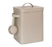 Relaxdays Metallbox Scatola in Metallo, 6,5 l, dosatore, Cibo per Animali e caffè, ermetico, Contenitore in Polvere, Beige, Gomma, Ferro