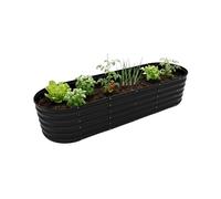 Relaxdays, metallo zincato, piante e ortaggi, HBT:45x200x60cm, aiuola semicircolare, nera