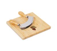 Relaxdays Mezzaluna e tagliere quadrato