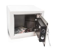 Relaxdays Mini Cassaforte a Muro, Grigio Chiaro | Piccola Cassetta di Sicurezza in Acciaio, Safe, HxLxP: 17 x 23 x 17 cm