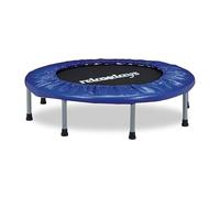 Relaxdays Minitrampolino Pieghevole da Interno, Ø 95 cm, capacità 100 kg, Sport e Ginnastica, Blu, 22x95x95 cm
