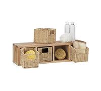 (TG. 4 Ceste Portaoggetti) Relaxdays Mobile a Parete in Legno di Noce, con 4 Ces