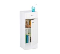 Relaxdays Mobile Bagno in MDF, Armadietto con Cassetto, Design a Lamella, con un