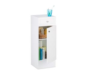 Relaxdays Mobile Bagno in MDF, Armadietto con Cassetto, Design a Lamella, con un