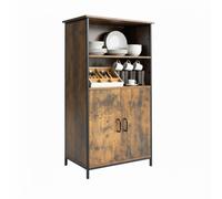 Armadio da Cucina Relaxdays, Stile Industriale, scaffale con Ante, HLP: 124,5 x 60 x 35 cm, Mobile Vintage, Marrone