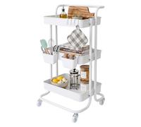 Relaxdays Mobile Salvaspazio, metallo e plastica, bianco