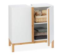 Mobile sottolavabo Mobiletto da bagno Armadietto per lavabo 2 ripiani 30 kg