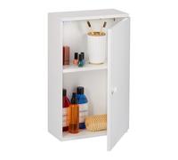 Scaffale Muro Mobiletto Bagno 2 Ripiani Parete Armadietto Anta HLP 50x30x15,5 cm