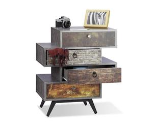Relaxdays Mobiletto vintage con 4 cassetti