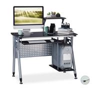 Relaxdays Moderna scrivania con tavolo in vetro