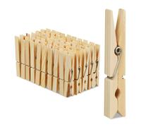Relaxdays Mollette da bucato in legno set da 100