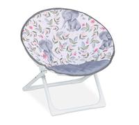 Relaxdays Moon Chair, Poltroncina Pieghevole Ultraleggera per Camera dei Bambini, Sedia per Interni e Esterni, Colorata, 10% plastica 50% Poliestere 40% Ferro, 47 x 50 x 48 cm