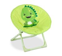 Relaxdays Moon Chair, Sedia Pieghevole Ultraleggera per Bambini e Bambine, Interni e Esterni, Poltroncina, mostro verde
