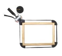 Relaxdays Morsetto a Nastro, Tenditore Angolare per Cornici, Morsa con Cinturino in Nylon 4m, HLP: 3 x 10 x 28 cm, Nero