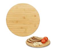Relaxdays, Naturale Piatto Girevole, a 360°, Tondo, da Portata, per Spezie, Marmellate, Formaggi, Ø 32 cm, bambù, 1 pz
